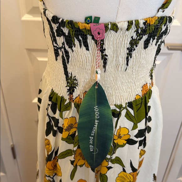 FARM Rio Garden Floral Maxi Dress in Yellow and White Size S - Picture 5 of 9